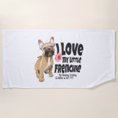 I Liebe mein kleiner französischer Bulldogge Strandtuch (Vorderseite)