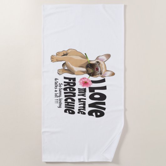 I Liebe mein kleiner französischer Bulldogge Strandtuch (Vorderseite)
