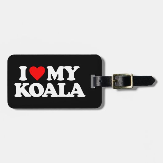 I LIEBE MEIN KOALA GEPÄCKANHÄNGER (Vorderseite horizontal)