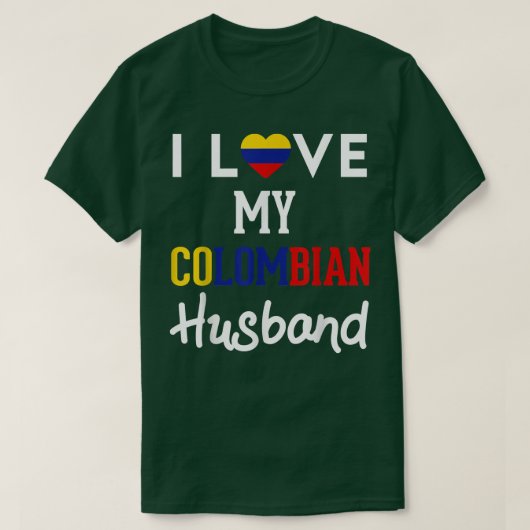 I Liebe mein kolumbianischer Ehemann Pride Colombi T-Shirt (Design vorne)