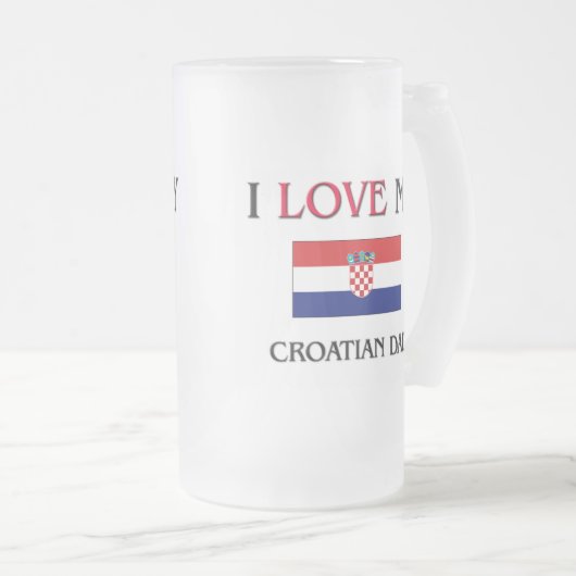 I Liebe mein kroatischer Vater Mattglas Bierglas (VorderseiteRechts)