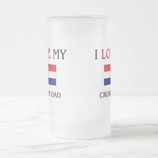 I Liebe mein kroatischer Vater Mattglas Bierglas (Mittel)