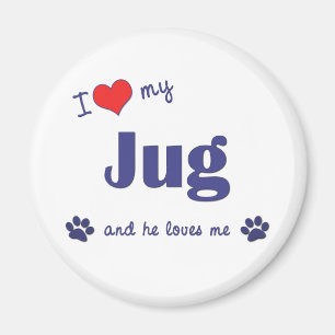 I Liebe mein Krug (männlicher Hund) Magnet