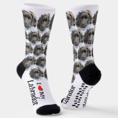 I Liebe Mein Labrador Black Lab Benutzerdefinierte Socken (Gewinkelt)