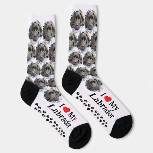 I Liebe Mein Labrador Black Lab Benutzerdefinierte Socken (Rechts)