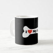 I Liebe mein Labrador - Hundeknochen Kaffeetasse (Vorderseite Links)