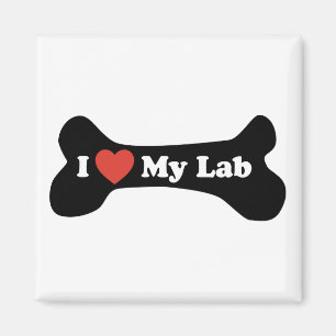 I Liebe mein Labrador - Hundeknochen Magnet