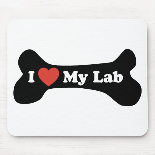 I Liebe mein Labrador - Hundeknochen Mousepad (Vorne)