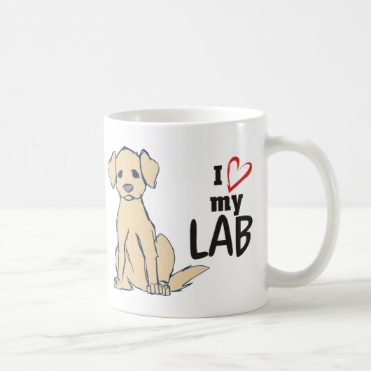 I Liebe mein Labrador-Labrador-Retriever Kaffeetasse (Rechts)