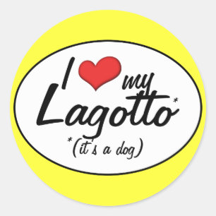 I Liebe mein Lagotto (es ist ein Hund) Runder Aufkleber