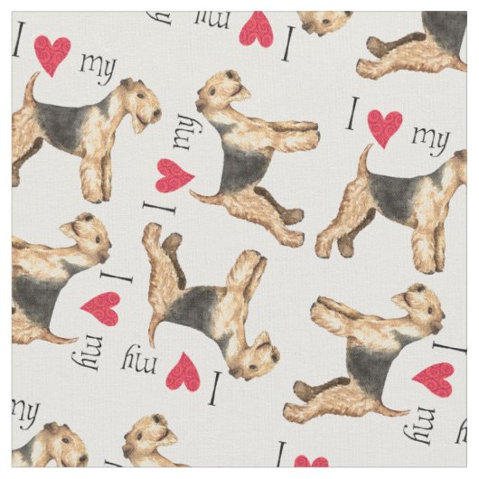 I Liebe mein Lakeland-Terrier Stoff (Nahaufnahme)