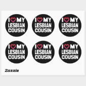 I LIEBE MEIN LESBIAN COUSIN - -.pnng Runder Aufkleber (Blatt)