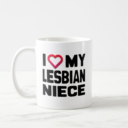 I LIEBE MEIN LESBIAN NIECE -.pnng Kaffeetasse (Links)