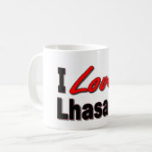 I Liebe mein Lhasa Apso Kaffeetasse (Vorderseite Links)