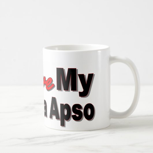 I Liebe mein Lhasa Apso Kaffeetasse (Rechts)