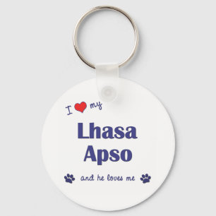 I Liebe mein Lhasa Apso (männlicher Hund) Schlüsselanhänger
