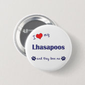 I Liebe mein Lhasapoos (mehrfache Hunde) Button (Vorne & Hinten)