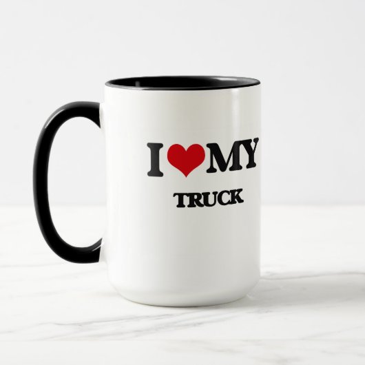I Liebe mein LKW Tasse (Links)