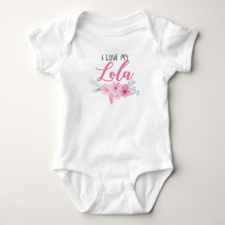 I Liebe mein Lola rosa Blumenstrauß Baby Strampler