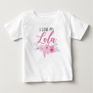 I Liebe mein Lola rosa Blumenstrauß Baby T-shirt