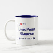 I Liebe mein Luchs-Punkt siamesisch (weibliche Zweifarbige Tasse (Links)