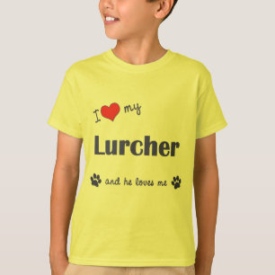 I Liebe mein Lurcher (männlicher Hund) T-Shirt
