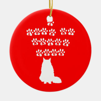 I Liebe mein Maine-Waschbär--Weißer Text Keramik Ornament