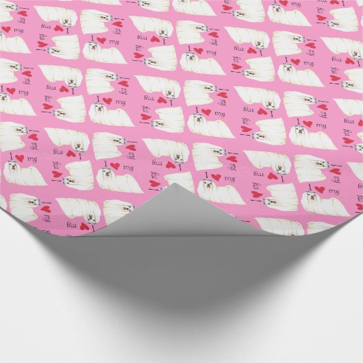 I Liebe mein Maltesisch Geschenkpapier (Ecke)