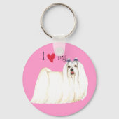 I Liebe mein Maltesisch Schlüsselanhänger (Vorderseite)
