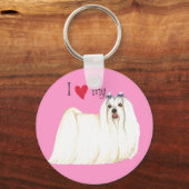 I Liebe mein Maltesisch Schlüsselanhänger (Vorderseite)