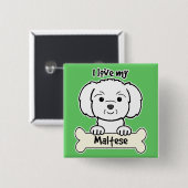 I Liebe mein maltesisches Button (Vorne & Hinten)
