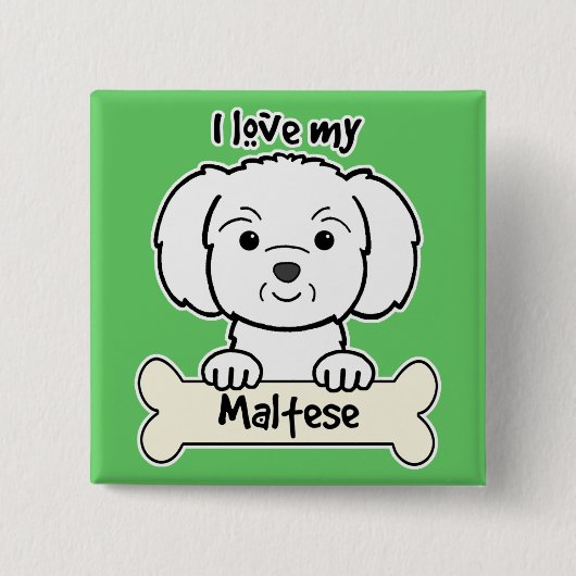 I Liebe mein maltesisches Button (Vorderseite)