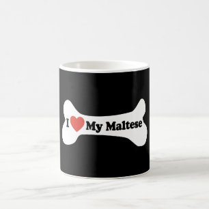 I Liebe mein maltesisches - Hundeknochen Kaffeetasse