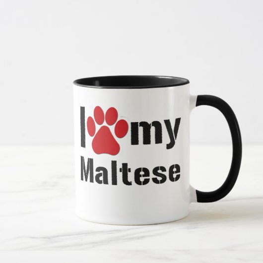 I Liebe mein maltesisches Tasse (Rechts)