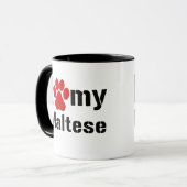 I Liebe mein maltesisches Tasse (Vorderseite Links)