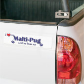 I Liebe mein Malti-Mops (männlicher Hund) Autoaufkleber (Auf Lkw)
