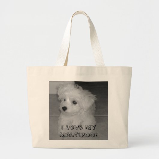 I Liebe mein Maltipoo! Taschen-Tasche Jumbo Stoffbeutel (Vorne)