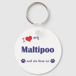 I Liebe mein Maltipoo (weiblicher Hund) Schlüsselanhänger