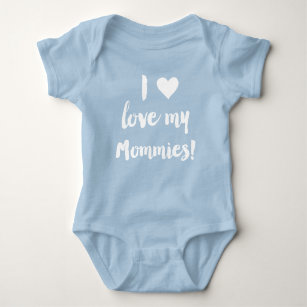I Liebe mein Mama-blaues Baby-Jersey-Shirt Baby Strampler