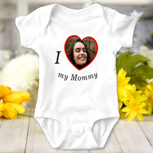 I Liebe Mein Mami Custom Text Foto Personalisiert Baby Strampler
