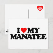 I LIEBE MEIN MANATEE POSTKARTE (Vorne/Hinten)