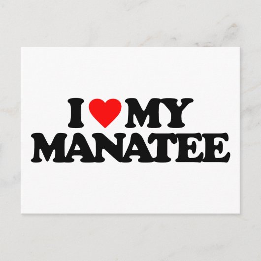 I LIEBE MEIN MANATEE POSTKARTE (Vorderseite)