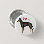 I Liebe mein Manchester-Terrier Button (Vorne & Hinten)