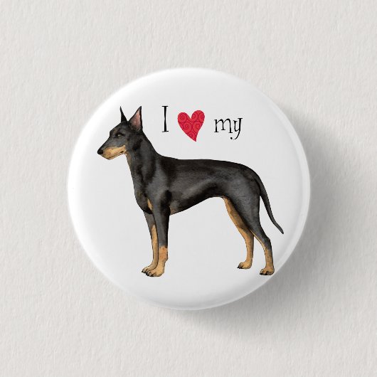I Liebe mein Manchester-Terrier Button (Vorderseite)