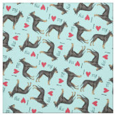 I Liebe mein Manchester-Terrier Stoff (Muster)