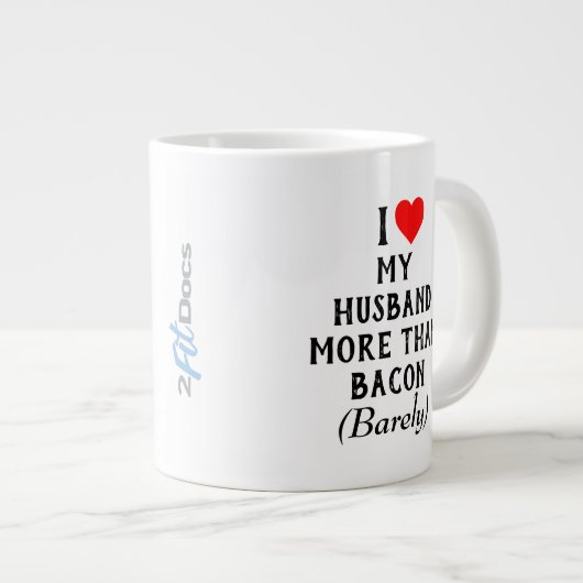 I Liebe Mein Mann mehr als Bacon Tasse (20oz) (Vorderseite Rechts)