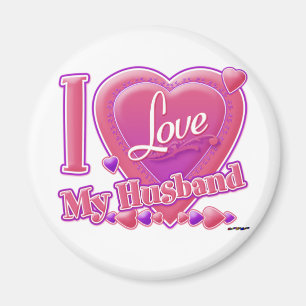 I Liebe Mein Mann rosa/lila - Herz Magnet