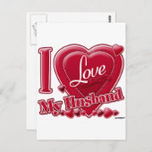 I Liebe Mein Mann rot - Herz Postkarte (Vorne/Hinten)