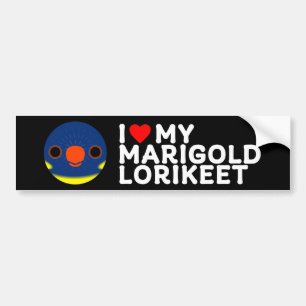 I LIEBE MEIN MARIGOLD LORIKEET AUTOAUFKLEBER