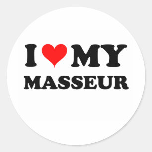 I Liebe Mein Masseur Runder Aufkleber